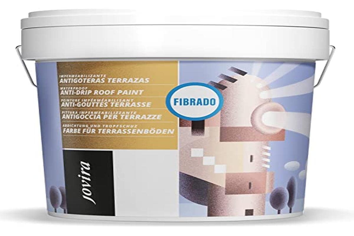 JOVIRA PINTURAS | 6 Kg| Pintura Impermeabilizante Antigoteras con Fibras – Sella Goteras y Grietas – Resistente al agua. Pintura Elástica para Terrazas, Tejados y Medianeras.(4 Litros, Rojo) A-46