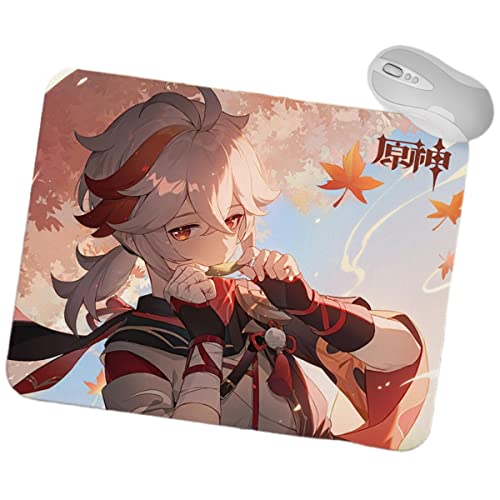 ASEDVG Genshin Impact Figure Tapis de Souris de Jeu avec Base antidérapante pour Ordinateur Portable, Bureau et Maison (Kazuha 2)