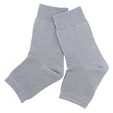 温むすび 足うら美人 おやすみサポーター (グレー/男女兼用 22～27cm) 春夏 年中 つま先なし (かかとケア/保湿) 夜用 靴下 シルク (日本製) サポーター メンズ レディース 233114