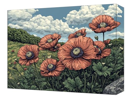 Peinture par Numéro Adulte Forêt Fleur Kit DIY 60x80cm
