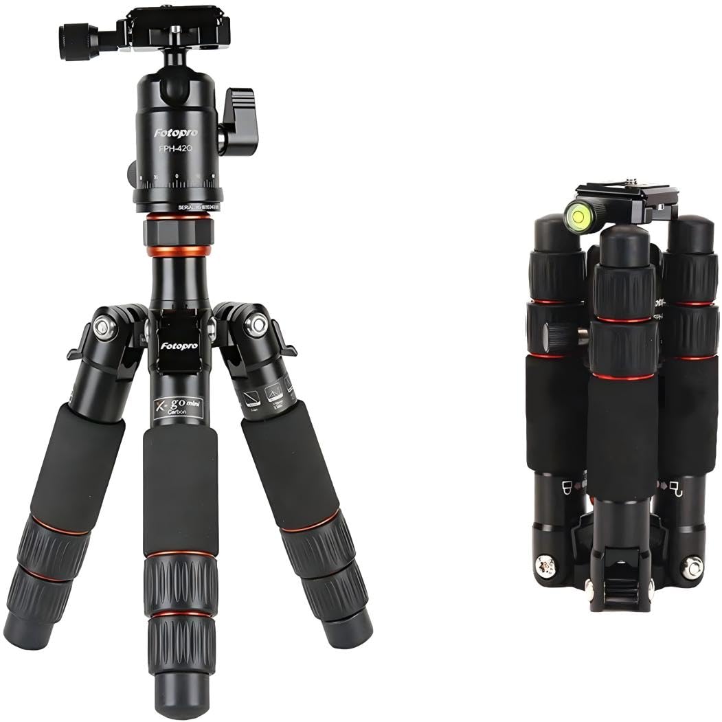 FotoPro X-Go Mini 3-Section Carbon Fiber Tripod with Ball Head