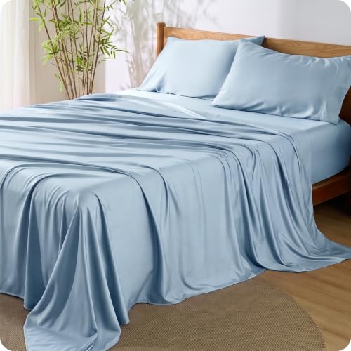 Image of Bedsure PureWoven 100% Rayon Derived from Bamboo, Queen Sheets, 4 Pieces
