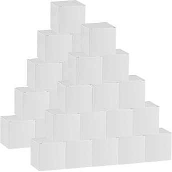 Pack of 30 Gift Boxes Small Gift Boxes White 5 x 5 x 5 cm White Paper Cardboard