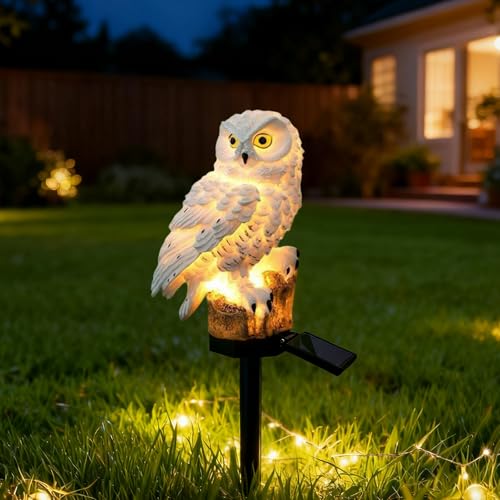 XVZ Solarlampen für Außen Garten, Eule Gartenfiguren Solarleuchten, Solar Figuren Gartendeko für...