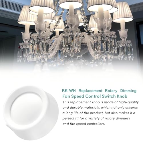 6 PCS RK-WH Rotary Dimmer Knob Replacement for Rotary Dimmer Switch,Fan Control,White(No Back Panel) by ANABIUP - Used condition - Image 7