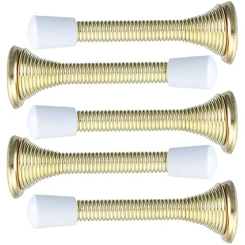 uxcell Türstopper, 5er-Pack, Türstopper, rostbeständig, Geräuschunterdrückung, 7,6 cm Federtürstopper, schützen Türen Kupfer Cover