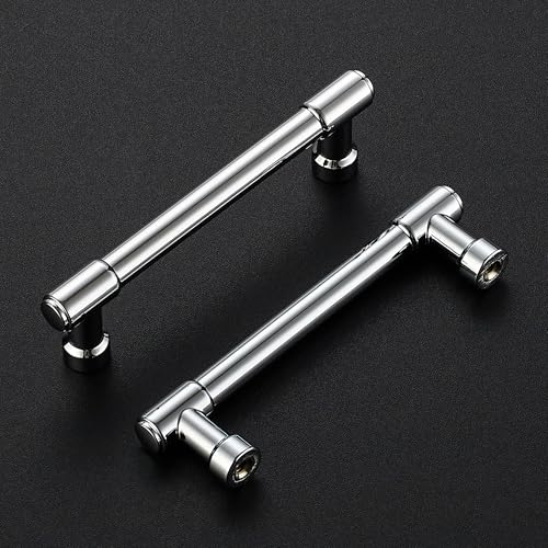 Image of Ravinte 10 Pack 3-3 /4 Inch Hole Center Solid Kitchen Cabinet Handles Polished Chrome Dresser Pulls Cabinet Drawer Pulls for Kitchen Cupboard Hardware