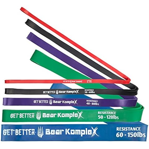 Bear KompleX Workout Looped Resistance Bands, Best for Pullups or Stretch Assist, Durable for Home, Gym, Physical Therapy, Crossfit, Mobility, and Strength Training, Buy a Single Band or Variety Set Cover