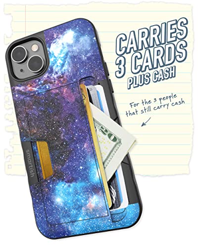 Image of Smartish iPhone 14 Plus Wallet Case - Wallet Slayer Vol. 2 [Slim + Protective] Credit Card Holder w /Kickstand - Drop Tested Hidden Card Slot Compatible w /Apple iPhone 14 Plus - Spaced Out