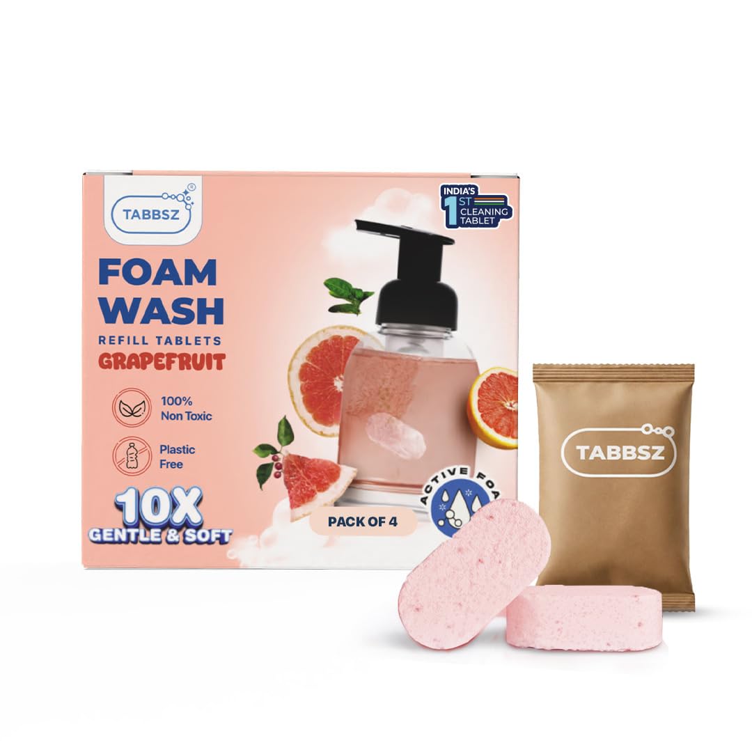 Foam Hand Wash Refill Tablets | Eco-Friendly & Non-Toxic Plant-Based Cleaning Formula | 10X Gentle Cleansing | Hypoallergenic with Exotic Fragrances | Grapefruit Pack of 4-image-34