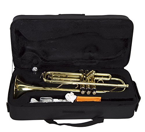 Lexington Standard Brass Lacquered Bb Student Intermediate Trumpet Monel Pistons with Full Accessories and Kit