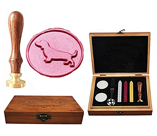 Cachet de cire teckel de qualité supérieure et sa cuillère en bois noble