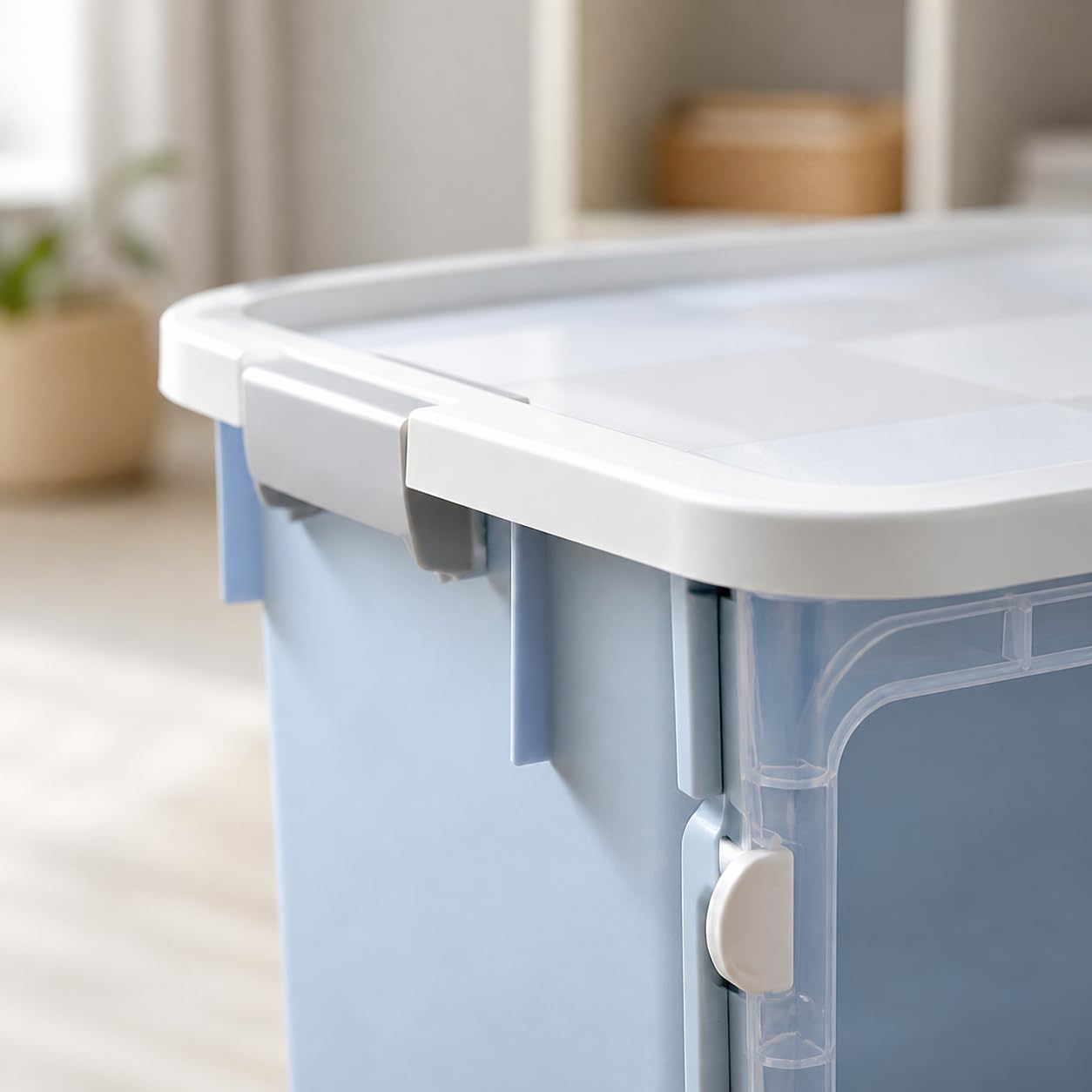 Scatola Portaoggetti Plastica Impilabile, nordico, 100L, 58x41x36cm