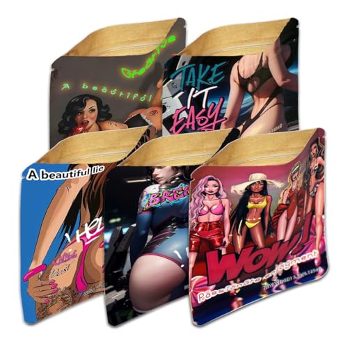 Kraft Paper with Creative design pattern Self Sealing Bag JKIOO 100 Pcs 5.3 * 3.5 inches