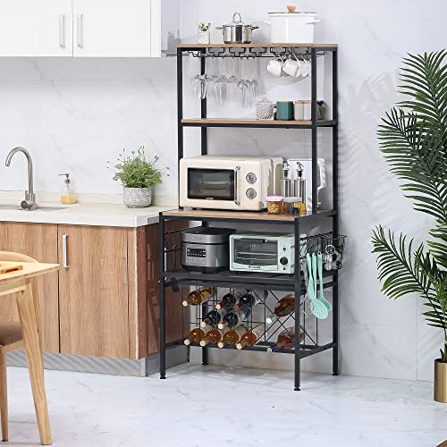 Coffee Bar Cabinet With Glass Holder,Wine Rack Freestanding Floor,Wine Rack Table With Mug Rack And Bottle Holder, Floor Liquor Wine Cabinet Storage, Multi-Use Bar Cabinet For Home Kitchen Dining Room #TOP4