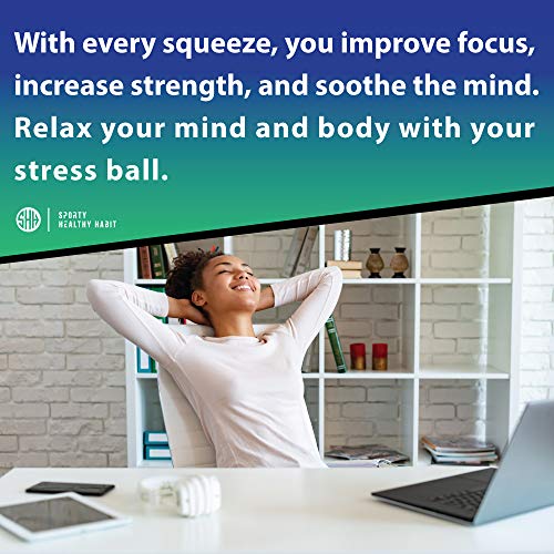 Hand Therapy Stress Ball 3 Pk for Adults and Kids - Relieve Stress/Strengthen Hands Fingers + Wrists - 3 Firmness Levels - Bonus Carry Bag - Ebook Exercise Guide and E-Coloring Book