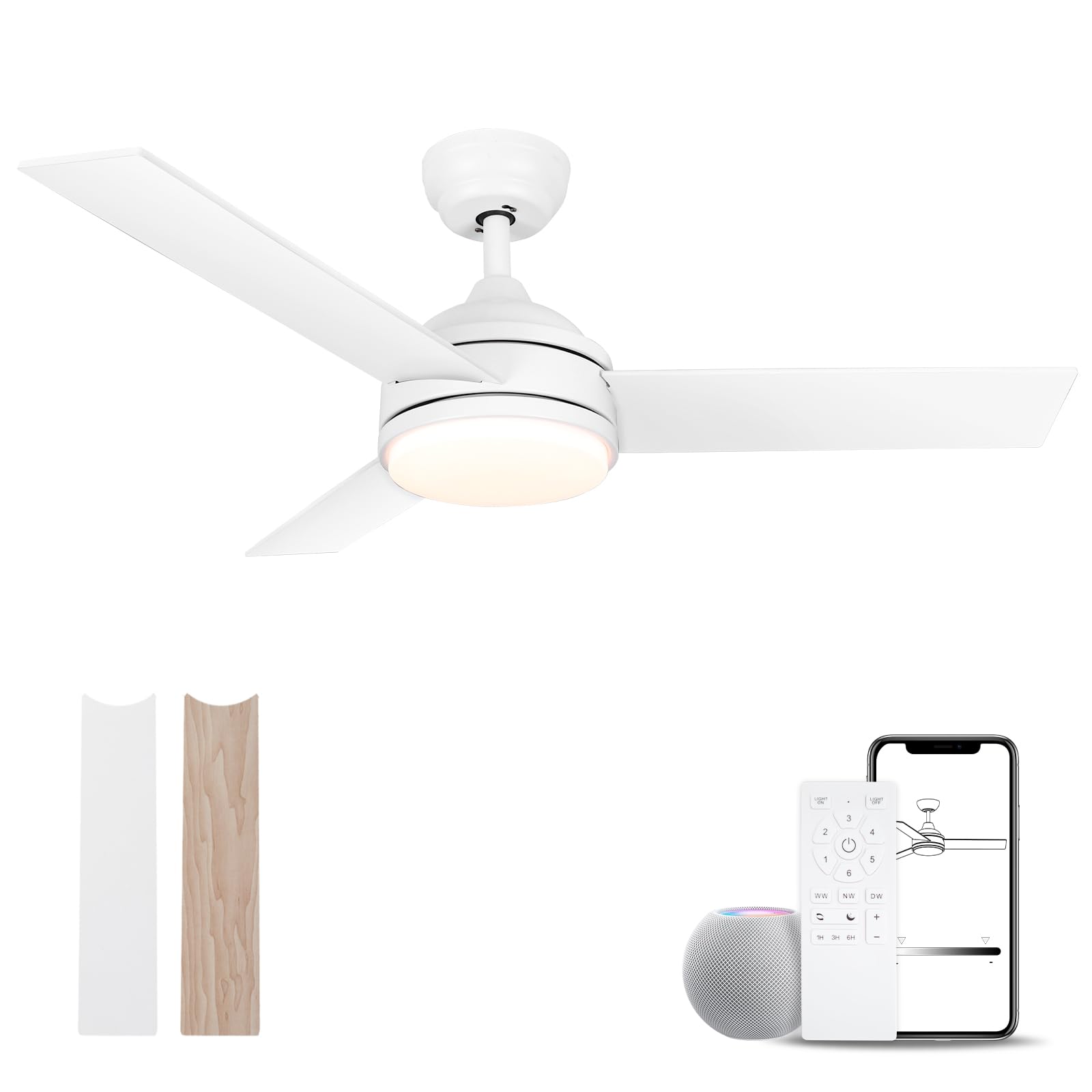 Amazon.com: Viossn Ceiling Fans with Lights and Remote, 42 Inch