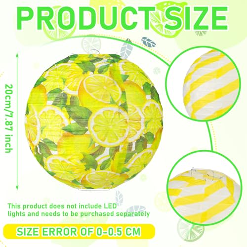 Image of Panelee 12 Pcs Summer Lemon Party Decorations Paper Lanterns Round Hanging Lemon Paper Lanterns for Summer Fruit Party Decorations Supplies Indoor Outdoor