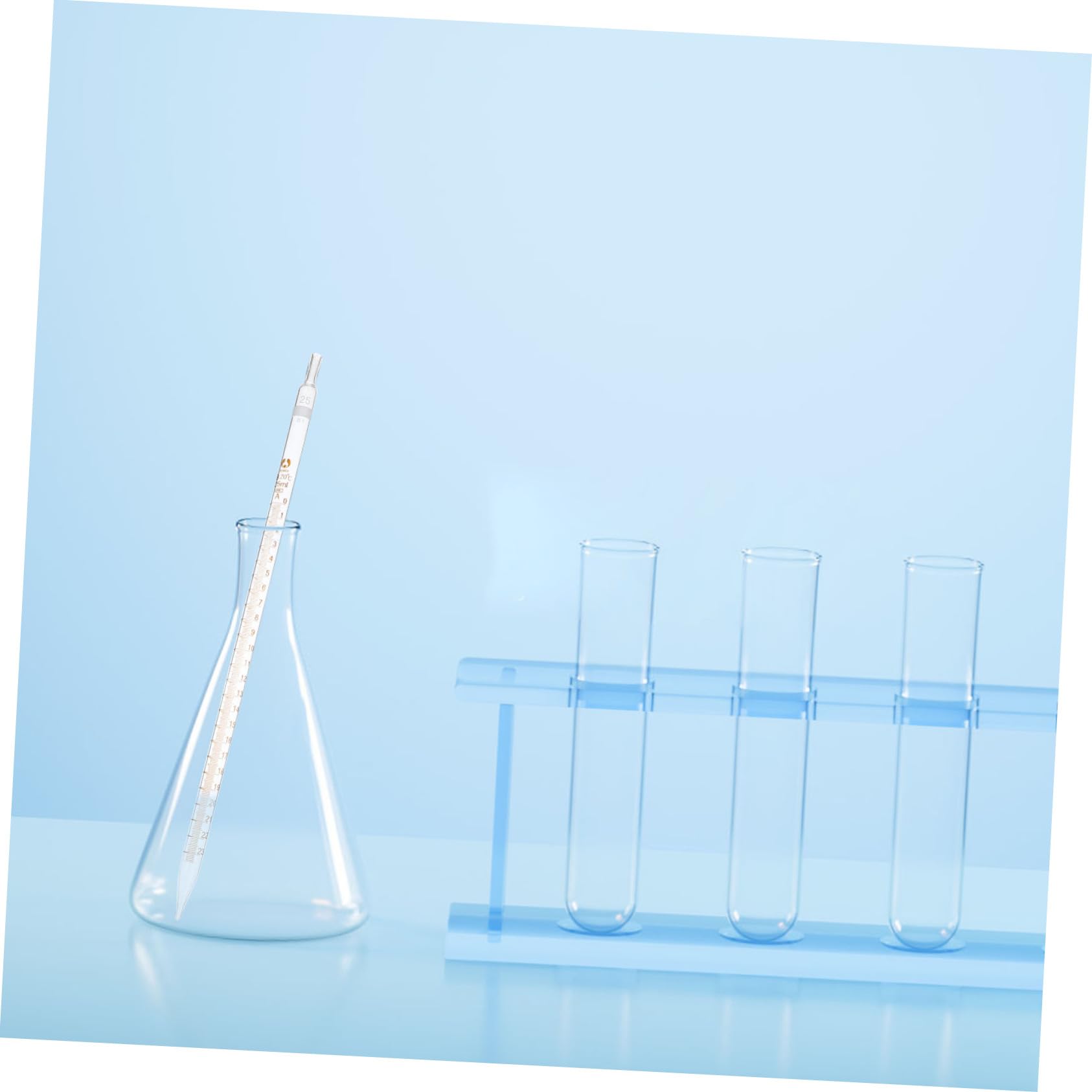 Pipetta Graduata in Vetro 25ml 20 Pezzi per Laboratorio | Scala Leggibile, Misura Accurata, Confezione da 20, Vetro, Uso Tecnico