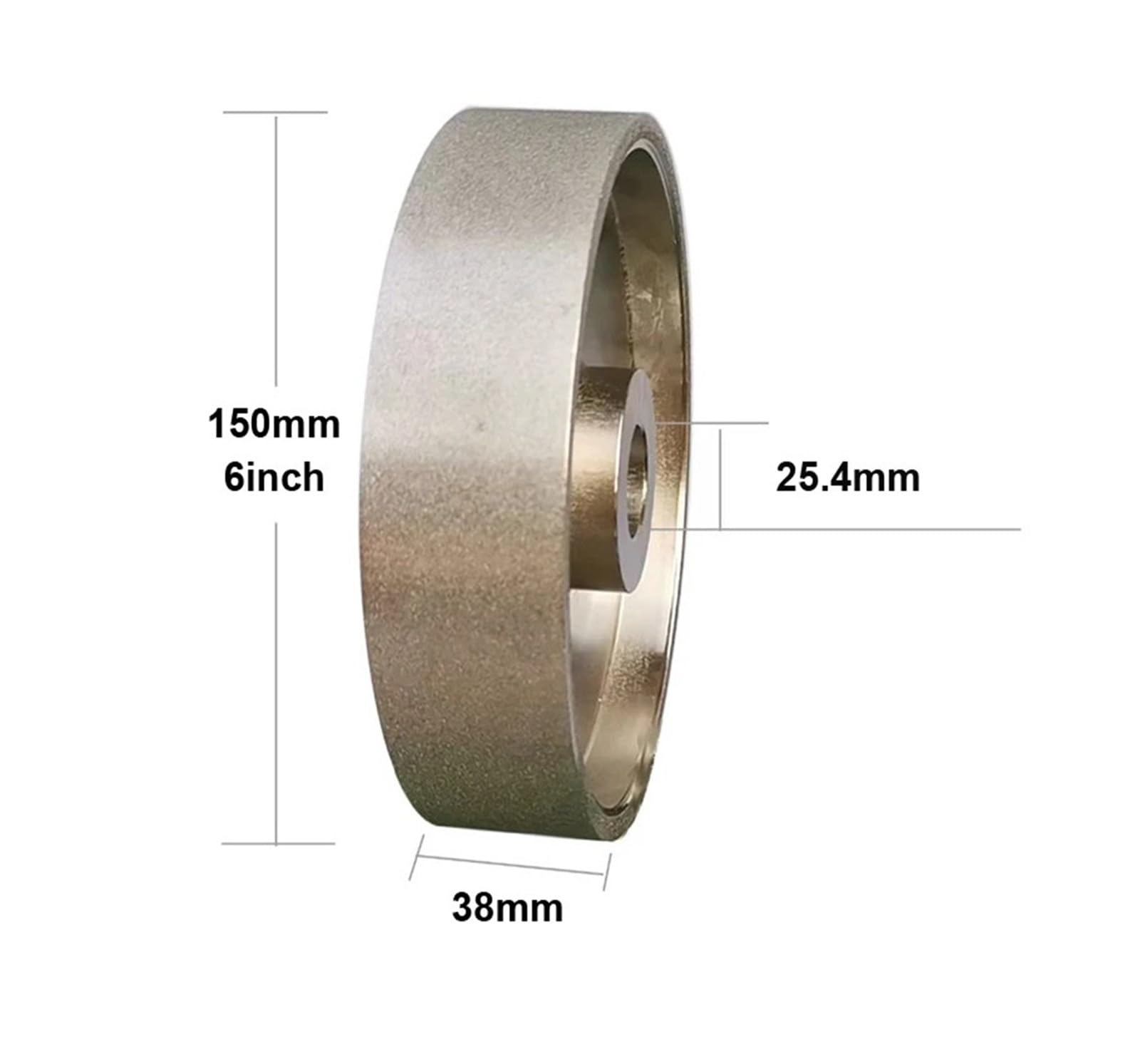Muela de diamante de grano 180/240, acero de alta velocidad con orificio interior de 6 pulgadas, 25,4mm, for piedra metálica(240)