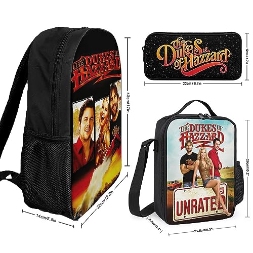 The Action Dukes Comedy Of TV Hazzard The Action Dukes Comedy Backpack Set 3 Pieces Multifunctional Unisex Book Bags for Men Classic Funny Daypacks-Traveling Camping2