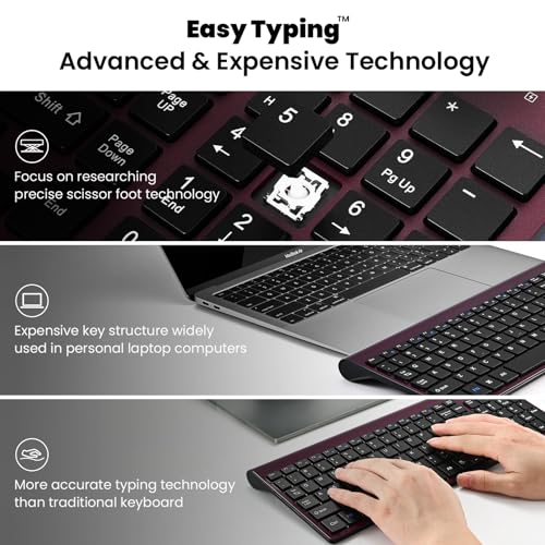 Image of cimetech Wireless Keyboard and Mouse Combo - Burgundy Black
