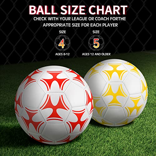 Deekin 2 Pcs Soccer Balls Size 4 Size 5 Soccer Ball Size 4 Size 5 Kids Soccer Ball Toddler Soccer Ball Youth Soccer Ball With Pump For Youth Official Soccer Ball For Game Training (Size 5) #TOP2