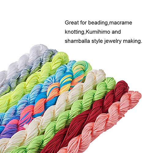 PH PandaHall 2mm Nylon String Chinese Knotting Cord 19 Colors Bracelet String Braided Kumihimo Thread Beading Thread Fringe Hand Knitting Cord for Friendship Bracelet Making (200yard) by PH PandaHall - Image 5