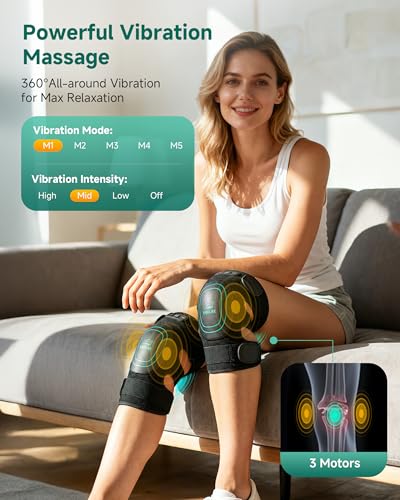 Image of Snailax Cordless Knee Massager with Heat, Graphene Heated Knee Brace, Gift
