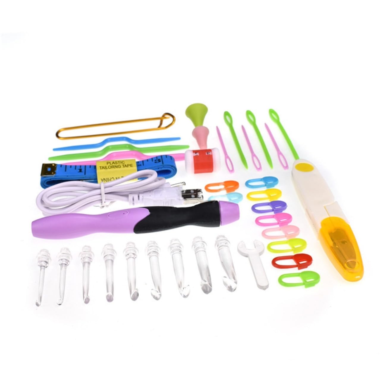 Juego de 38 Agujas de Crochet LED para Tejer Manualidades