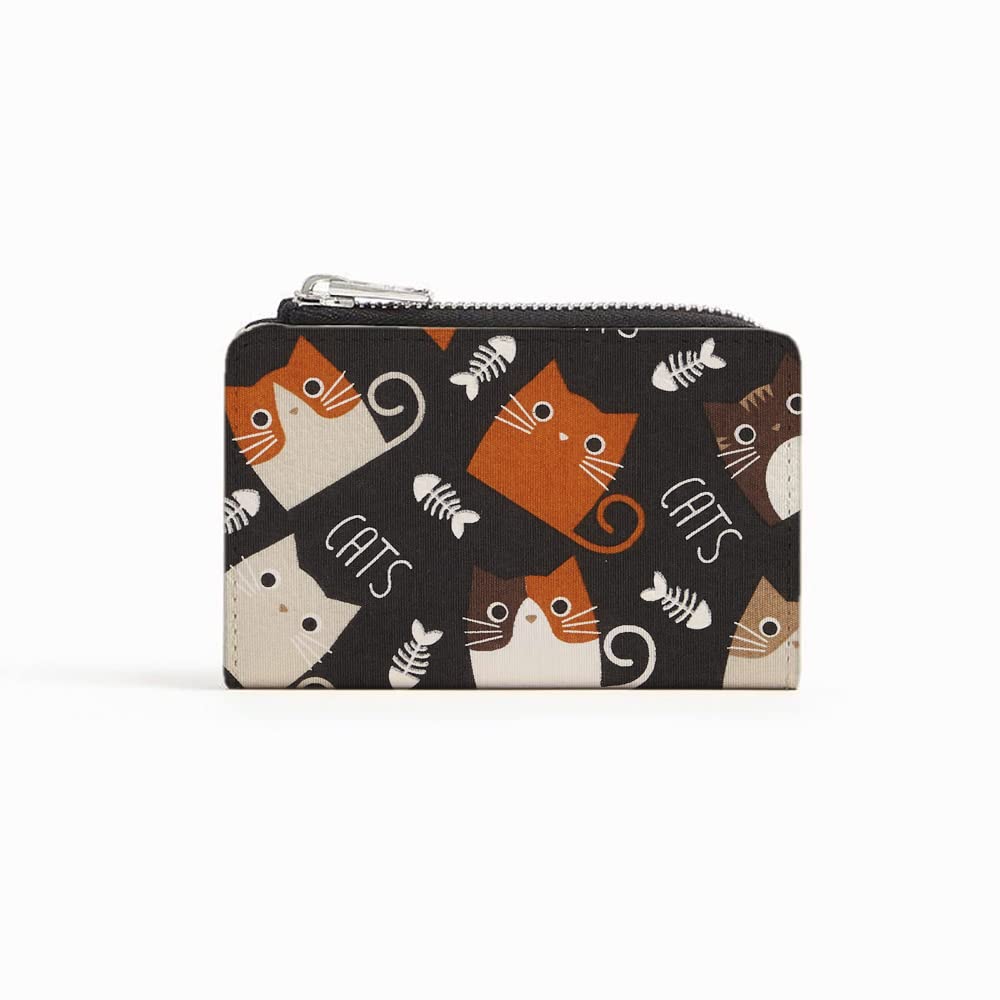 Tissu Toile Imprimé Kt KILOtela - Motif Chats Noir Et Orange, 100x280 Cm, Pour Coussins, Rideaux, Rembourrage