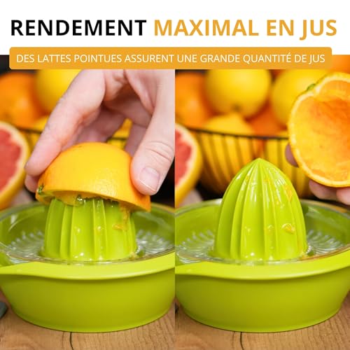 Westmark 2 Presses-Orange/Citron/Lemon avec Récipients, Diamètre : 18,7 cm, Capacité : 0,5 litre, Plastique, Limetta, Vert pomme, 309122EA – Image 4