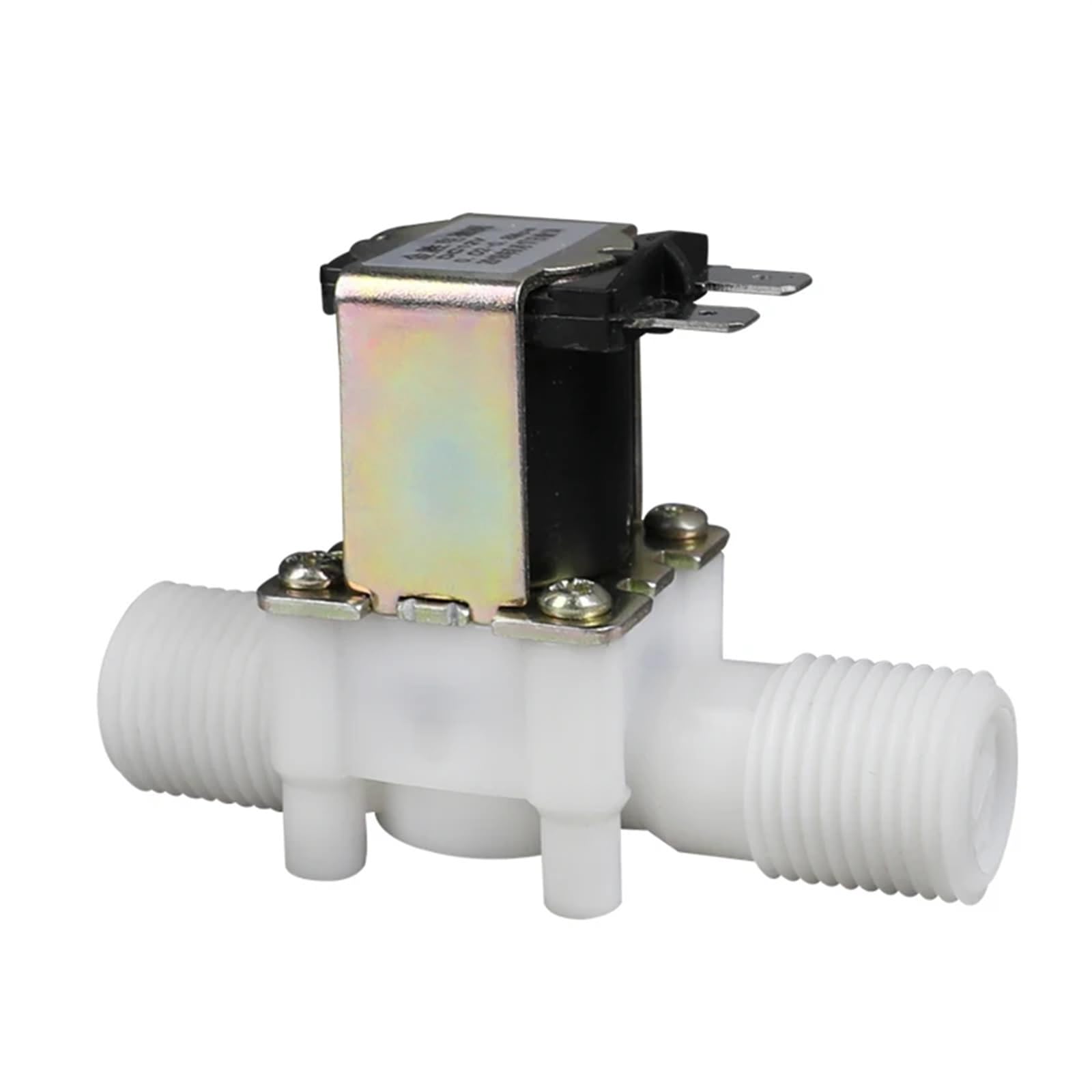 Plastikowy zawór elektromagnetyczny G1/2 normalny zamknięty gwint zewnętrzny DC12V DC24V AC220V cewka miedziana (typ ciśnienia, DC12V)