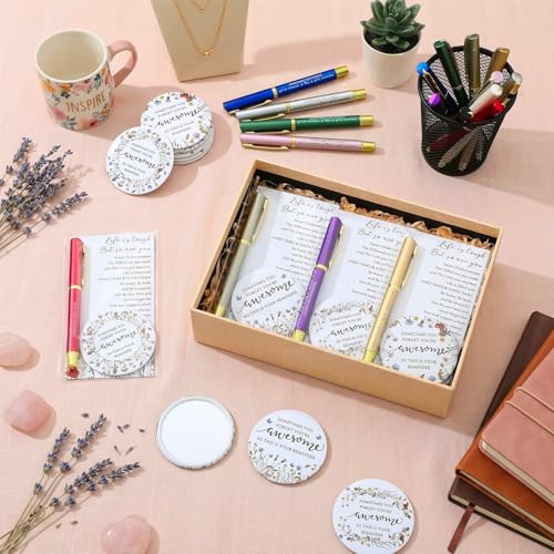 Set 40 espejos redondos compactos con frases motivadoras miniatura 5