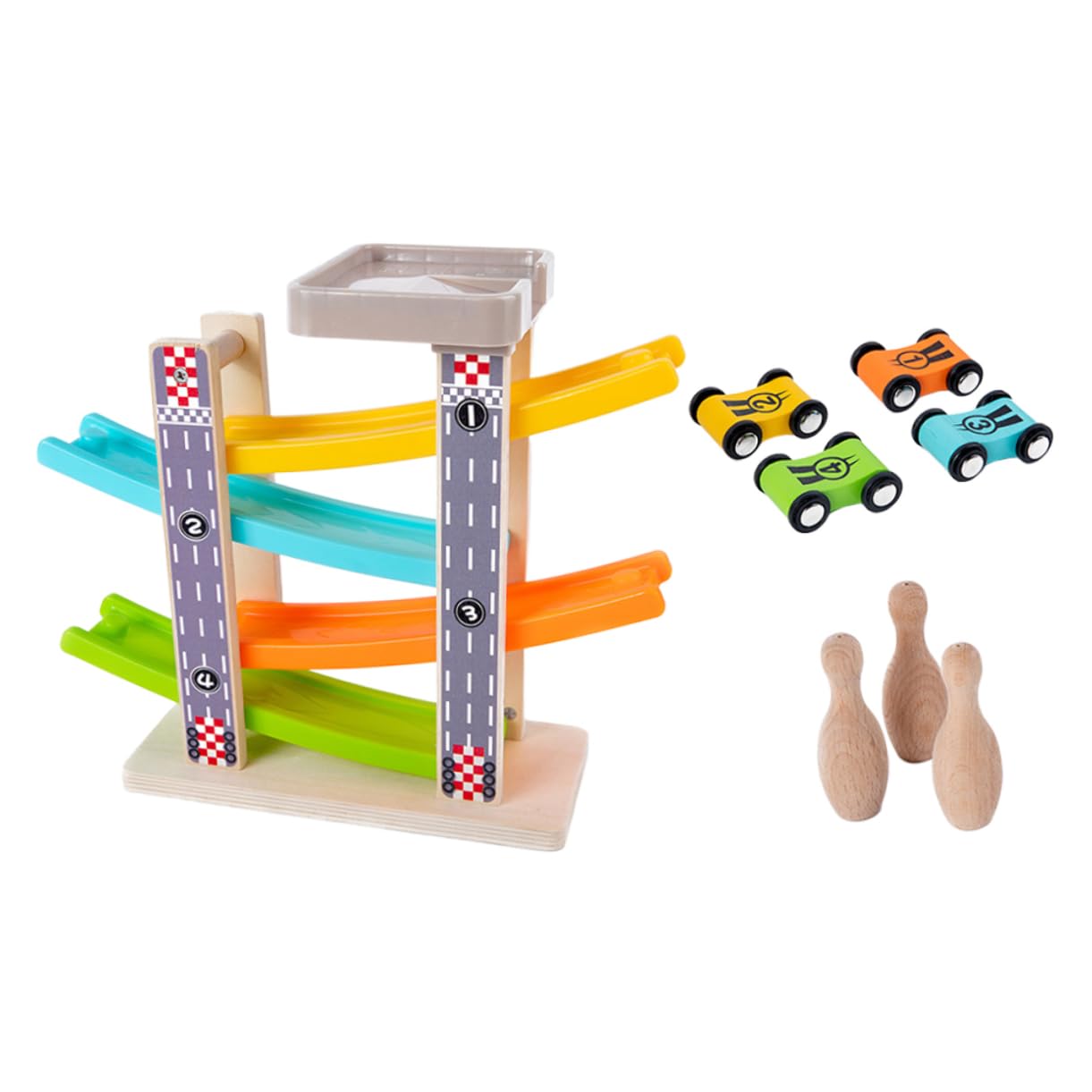 Hohopeti 1Set Inertia Gliding Track Car Educational Track Glider for Promotes Fine Motor Skills Cognitive Development Outdoor Play for Boys