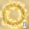 FilFom Led-lichtsnoer, 100 stuks, met timer en afstandsbediening, waterdicht, voor tuin, bruiloft, feest, binnen en buiten, 8 modi, IP65, warm wit