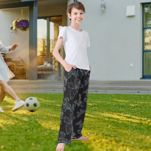 visesunny Boys' Pants Butterfly Style Jogger Pants Elastic Waist Long Bottoms Trousers with Pockets4