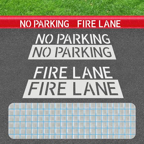 4.2 Letter No Parking Fire Lane Stencil Update Materials Larbeti 1P 6 x 31.89 No Parking Stencil & 1P 6 x 28.94 Fire Lane Template With Silicone & High-Strength Fiber For Curb Lot Painting Sign