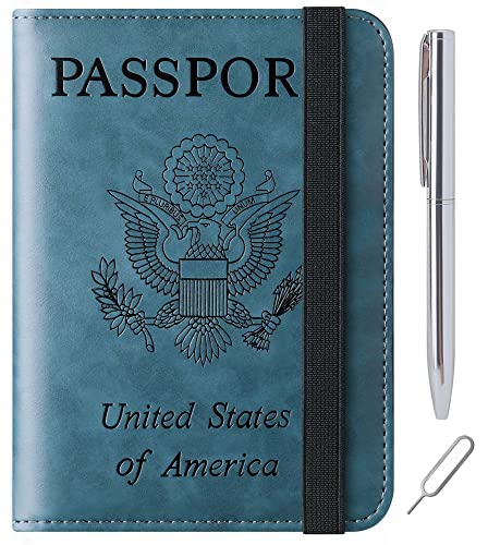 Image of Passport Holder for Travel Essentials, Passport Cover, Rfid Blocking Wallet | Travel Wallet, Leather, Passport Case, Travel Accessories, Vacation Luggage Must Haves, for Men Women