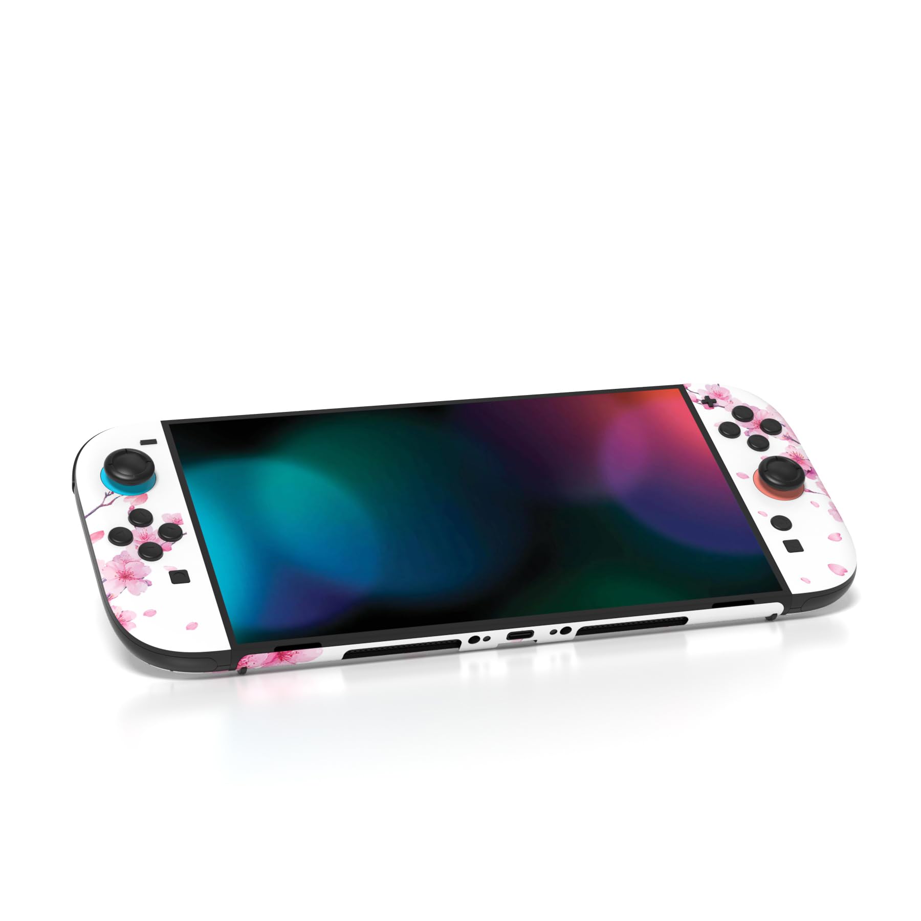 PlayVital Komplettschutz Folien-Set für Nintendo Switch 2 Konsole & Joy Con, Individuell gestaltete Vinyl-Aufkleber Zubehör für Nintendo Switch 2, Dock und Handgriffe – Cherry Blossoms Petals A - 3