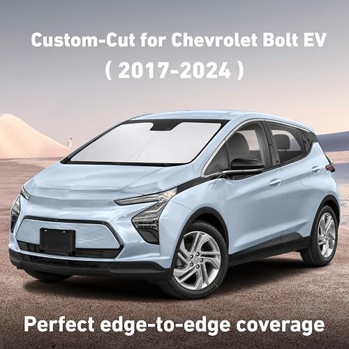 Image of EcoNour Windshield Sunshade Compatible for Chevrolet Bolt EV Hatchback 2017-2022 2023 2024, (Not for Chevy Bolt EUV) Sun Visor for Front Window Sun Shade Cover, UV Protector, Car Accessories