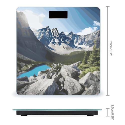 Báscula digital de baño Mountains con vidrio templado miniatura 2