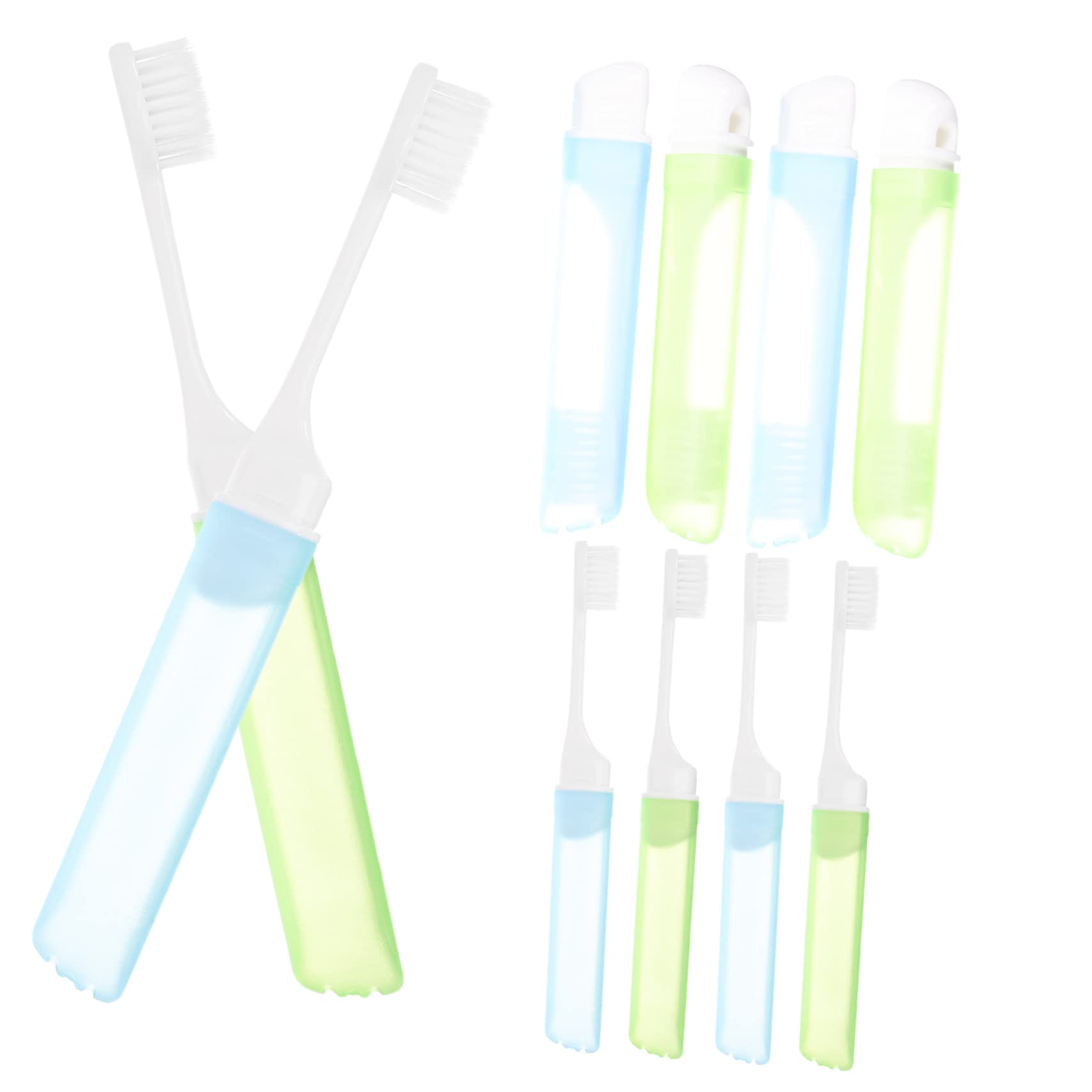 Beaupretty 3 Series Cepillos De Dientes Viaje Plegables Portátiles Mini Cepillos Para Camping Azules Verdes Diseño Ergónomico Y Sanitario Para Llevar Piezas*3