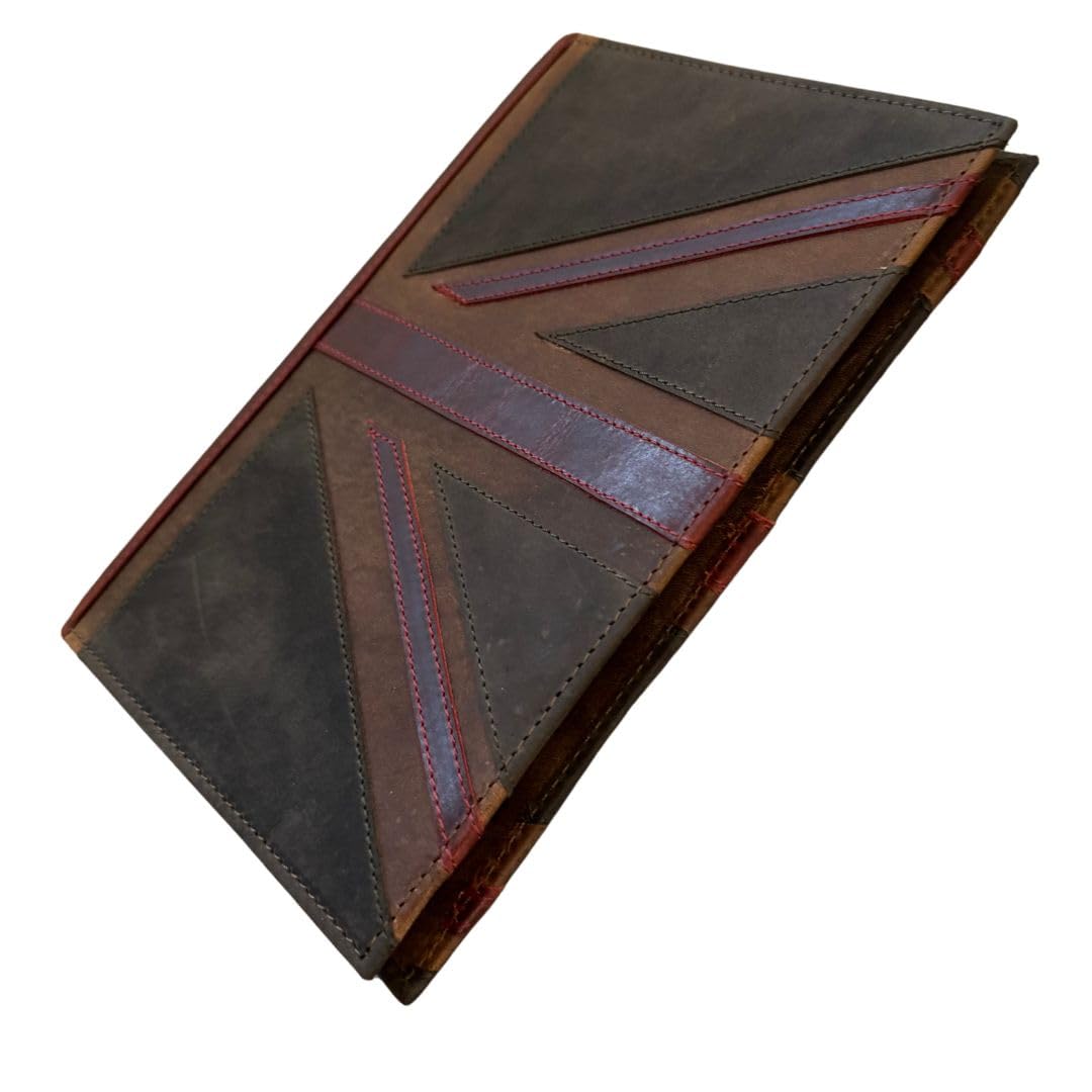 Union Jack Genuine Leather Vintage Notebook Cover British Flag Design with Distressed Finish Includes Free A5 Notebook Leather Writing Journal Holder for Work, Study & Travel - Image 4