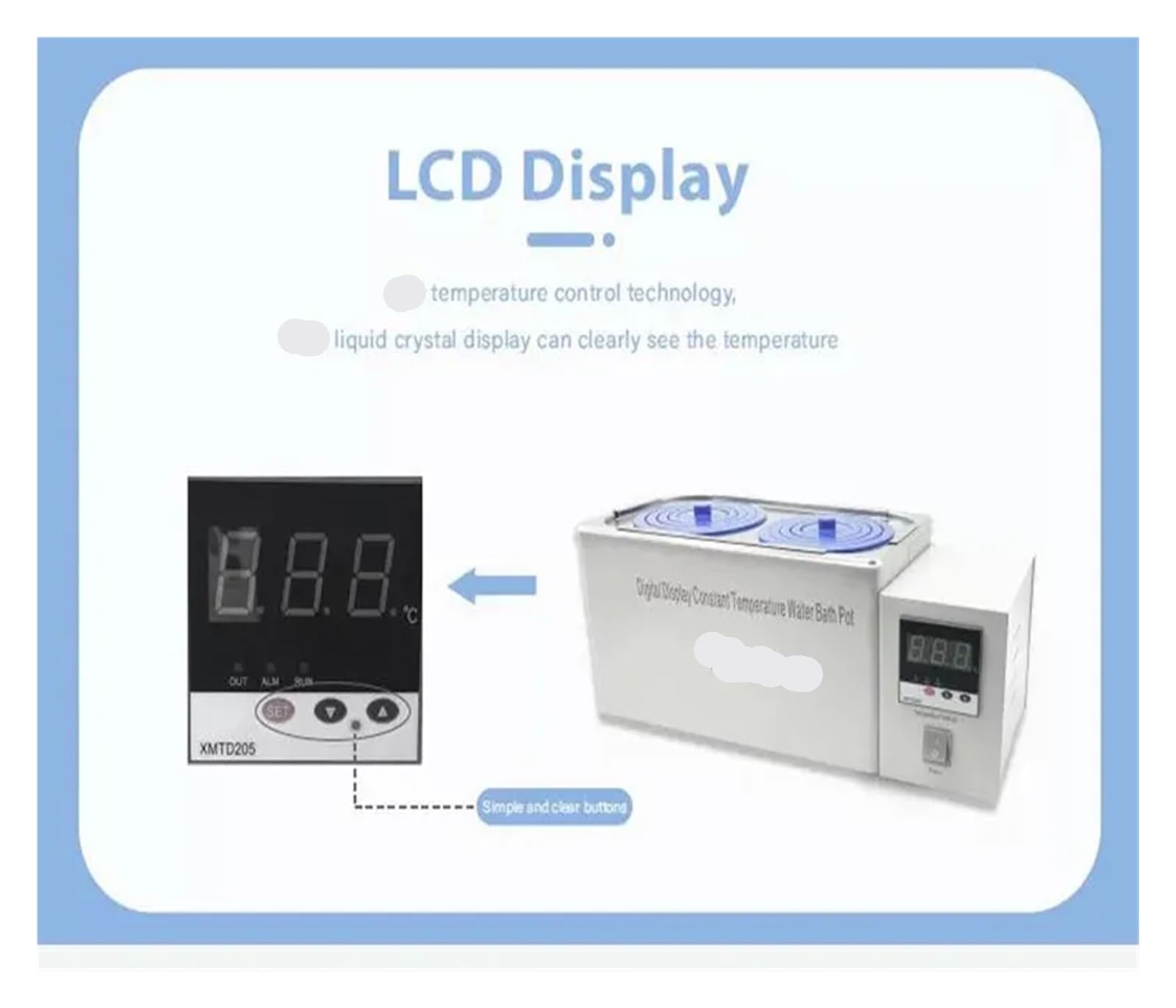 Baño María de laboratorio, Calentador de baño de agua de laboratorio con termostato de acero inoxidable y orificio de 1/4 HH-4(HH-4)