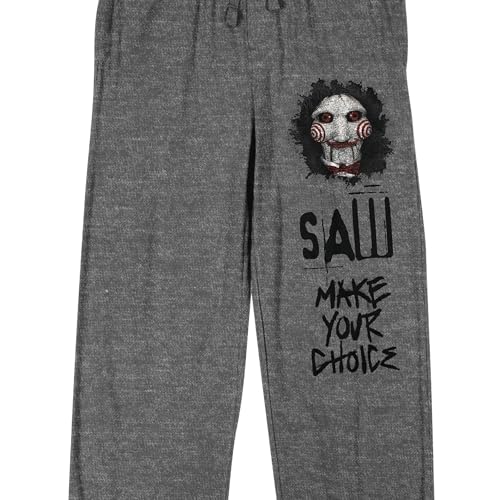 Bioworld Saw Jigsaw Make Your Choice Adult Gray Heather Sleep Pajama Pants2