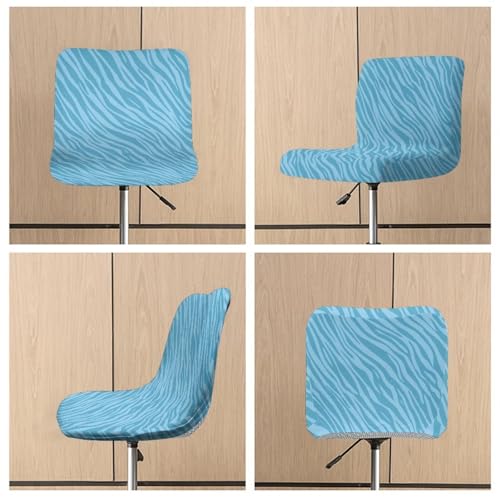 Image of Bar Chair Stool Cover 2 Pack Stretch Chair Slipcover for Counter Height Bar Stool Blue Stripes Anti-Scratches Spills Chair Covers