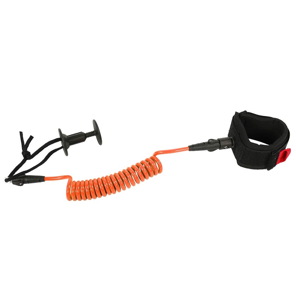 FUZHUI Bodyboard Coiled Wrist Leash, Size for Surfing Accessories, 5.5MM/5ft Coil, Padded Wristband Excellent Quality (Orange)