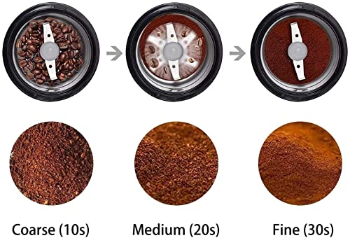NCRD Molinillo de café eléctrico, cuchillas de acero inoxidable y amoladora de especias, molinillo de especias de 150… - Imagen 6