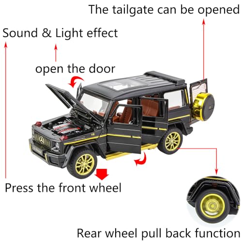 Modelo de coche iLooboo G63 negro 1:32 con luces y sonido miniatura 3